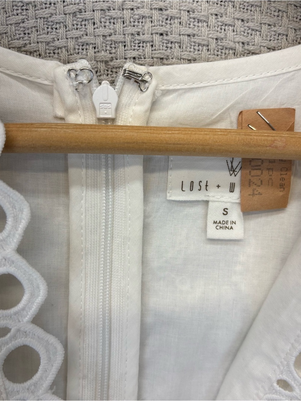 Lost + Wander Everlasting Love Bell Sleeve Cotton Eyelet White Dress Small Boho - Picture 6 of 11